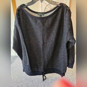 Ralph Lauren Black Sweater with Button Accents